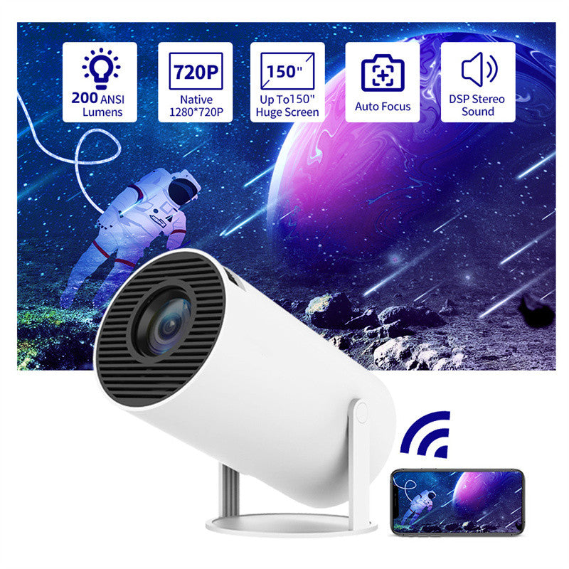 Portable Mini Projector – 4K Support, WiFi & Bluetooth Home Theater