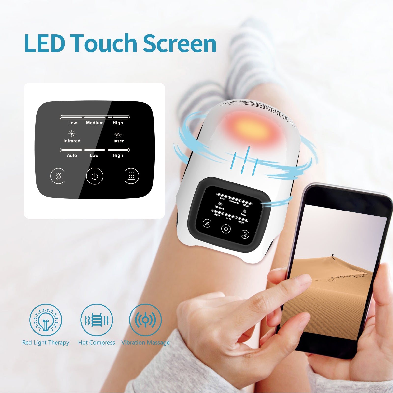 Electric Knee Massager – Infrared Heating & Vibration Pain Relief