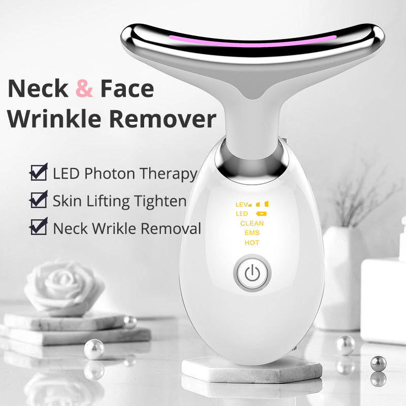 EMS Neck Lifting Massager – Microcurrent Wrinkle Remover & LED Therapy