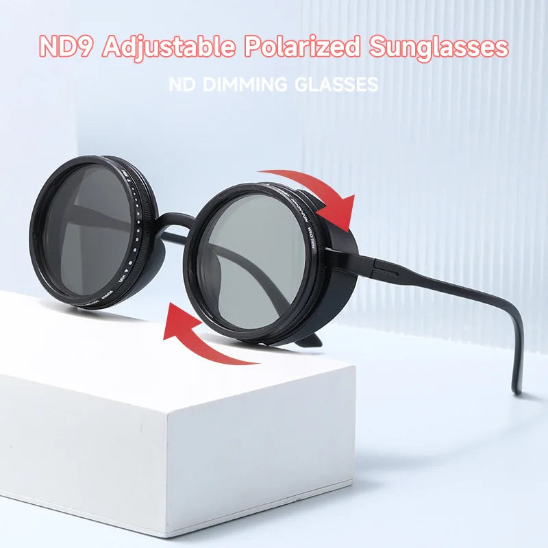 ND9 Steampunk Polarized Sunglasses – Adjustable Dimming UV400
